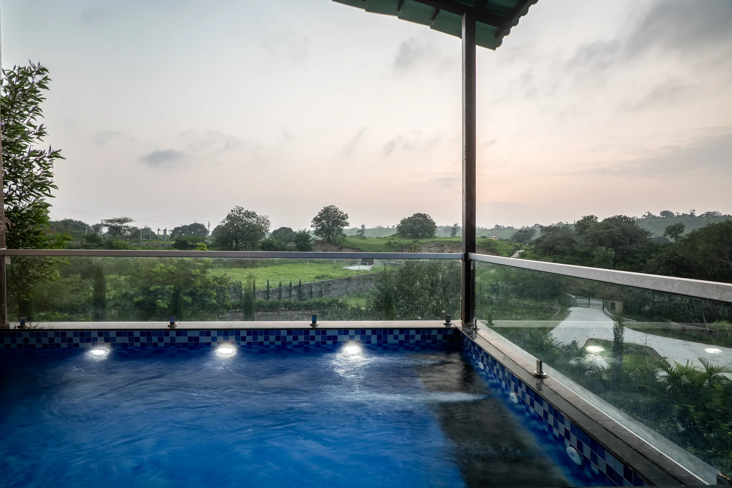 The private plunge pool at the honeymoon cottage