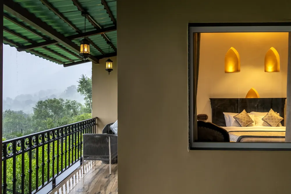 The covered balcony